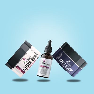 Day & Night BUNDLE PACK for Open Pores, Wrinkles Anti-Aging Dark Spots Smooth & Bright Skin