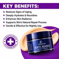 Retinol Night Cream – For Anti-Aging, Wrinkles and Smooth-Looking Skin